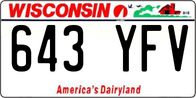 WI license plate 643YFV