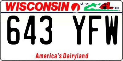 WI license plate 643YFW