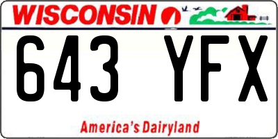 WI license plate 643YFX