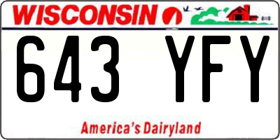 WI license plate 643YFY