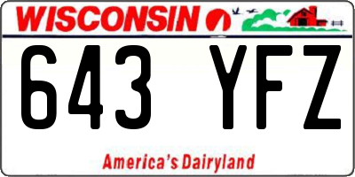 WI license plate 643YFZ