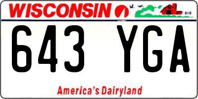 WI license plate 643YGA