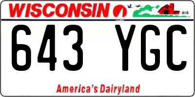 WI license plate 643YGC