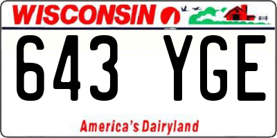 WI license plate 643YGE