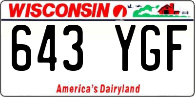 WI license plate 643YGF