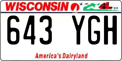WI license plate 643YGH