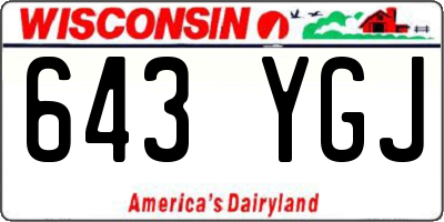 WI license plate 643YGJ