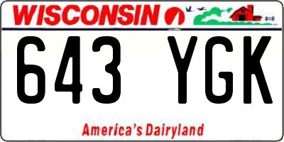 WI license plate 643YGK