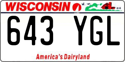 WI license plate 643YGL