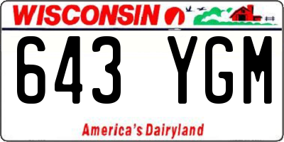 WI license plate 643YGM