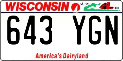 WI license plate 643YGN