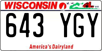 WI license plate 643YGY