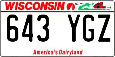 WI license plate 643YGZ