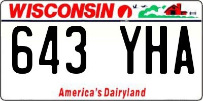 WI license plate 643YHA