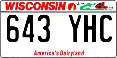 WI license plate 643YHC