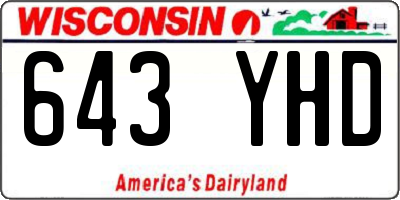 WI license plate 643YHD