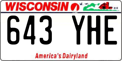 WI license plate 643YHE