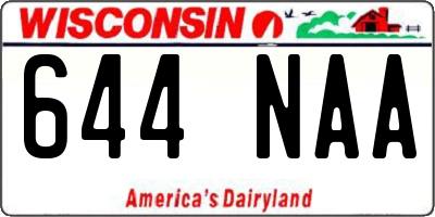 WI license plate 644NAA