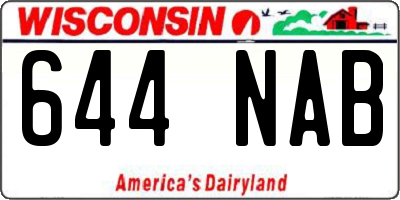 WI license plate 644NAB