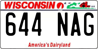 WI license plate 644NAG