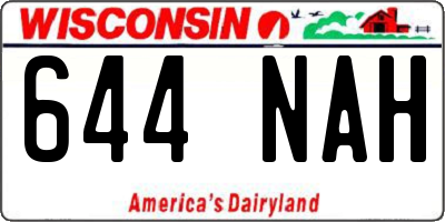 WI license plate 644NAH