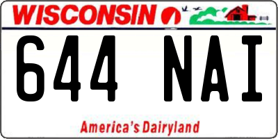 WI license plate 644NAI