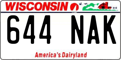 WI license plate 644NAK