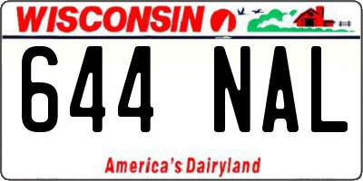 WI license plate 644NAL