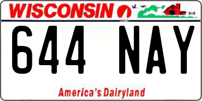 WI license plate 644NAY