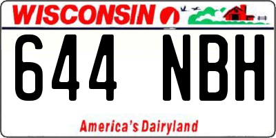 WI license plate 644NBH
