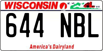 WI license plate 644NBL