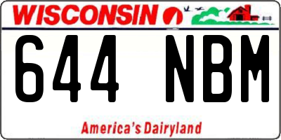 WI license plate 644NBM