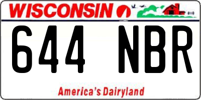WI license plate 644NBR