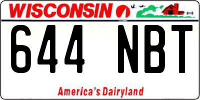 WI license plate 644NBT