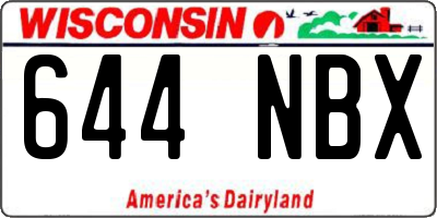 WI license plate 644NBX