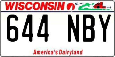 WI license plate 644NBY