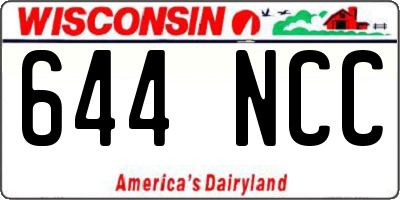 WI license plate 644NCC
