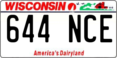 WI license plate 644NCE