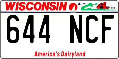 WI license plate 644NCF