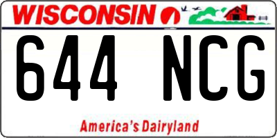 WI license plate 644NCG