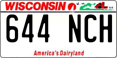 WI license plate 644NCH