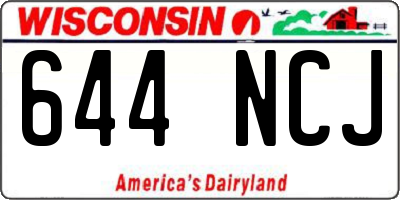 WI license plate 644NCJ