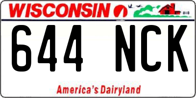 WI license plate 644NCK