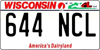 WI license plate 644NCL