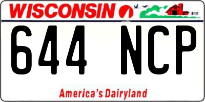 WI license plate 644NCP