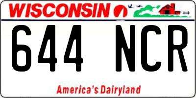WI license plate 644NCR