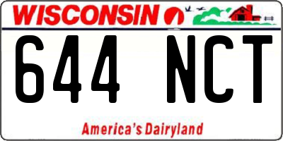 WI license plate 644NCT