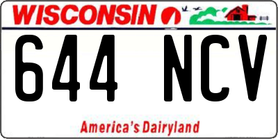 WI license plate 644NCV