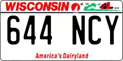 WI license plate 644NCY