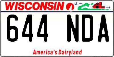 WI license plate 644NDA
